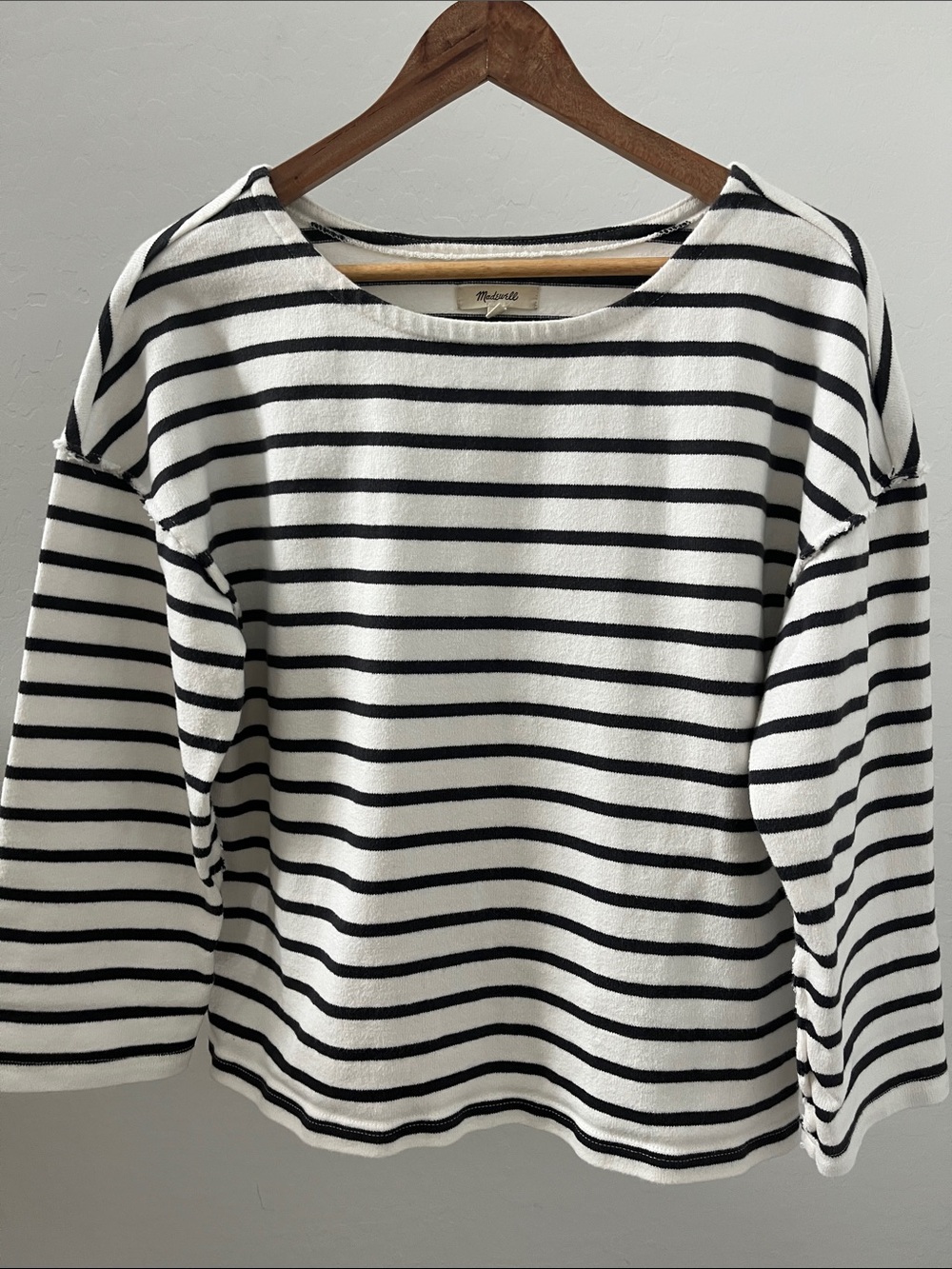 Madewell Black & White Striped Boat Top - Picture 2 of 5
